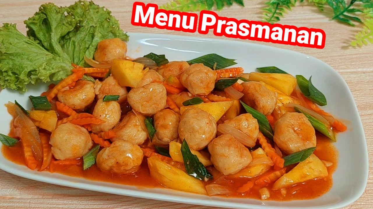 Resepnya Sederhana Cara buatnya Mudah, Menu Prasmanan BOLA BOLA AYAM SAUS ASAM MANIS