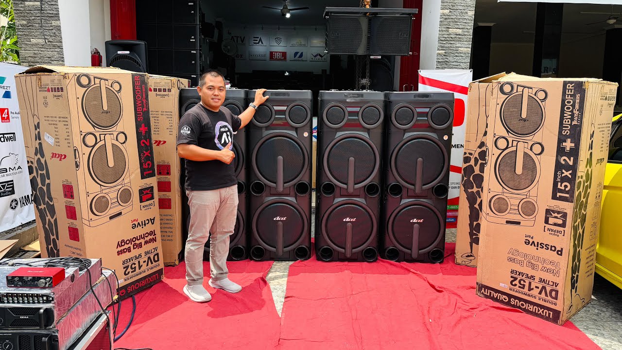 Unboxing 2 set speaker terbaru DAT DV 152