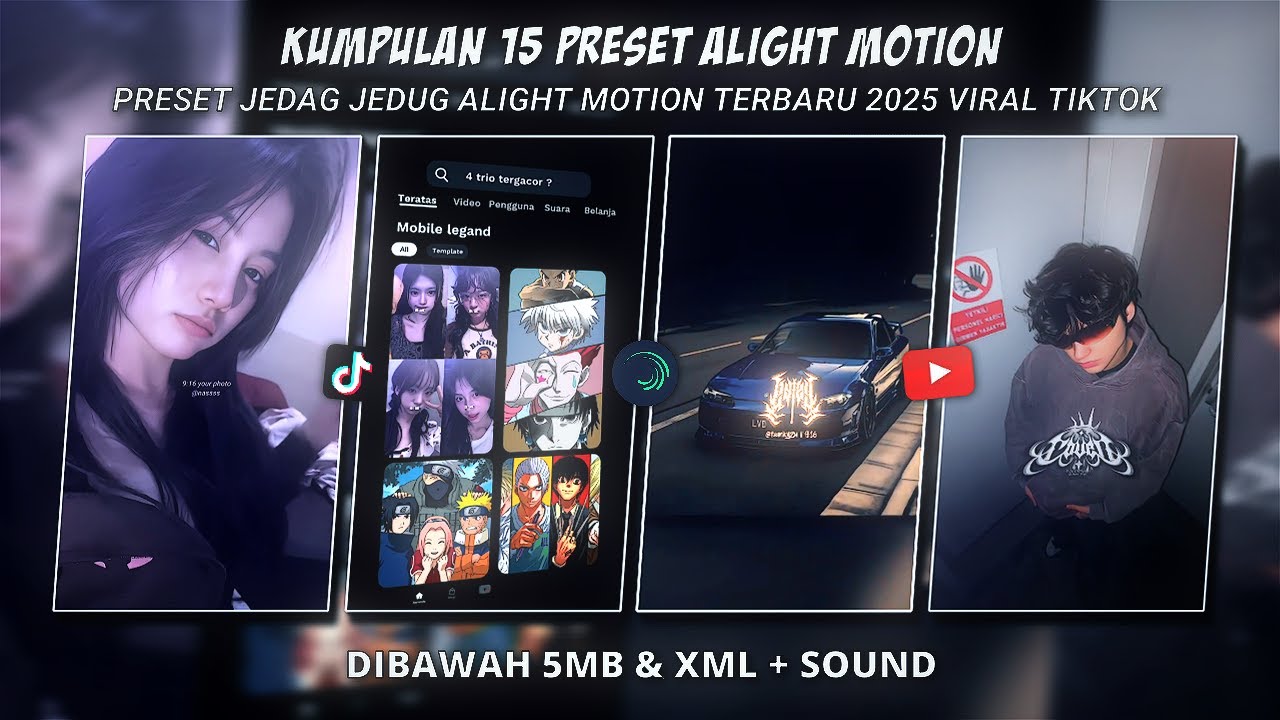 KUMPULAN 15 PRESET JJ ALIGHT MOTION KECE TERBARU 2025 || 5MB X XML – SOUND KANE VIRAL TIKTOK