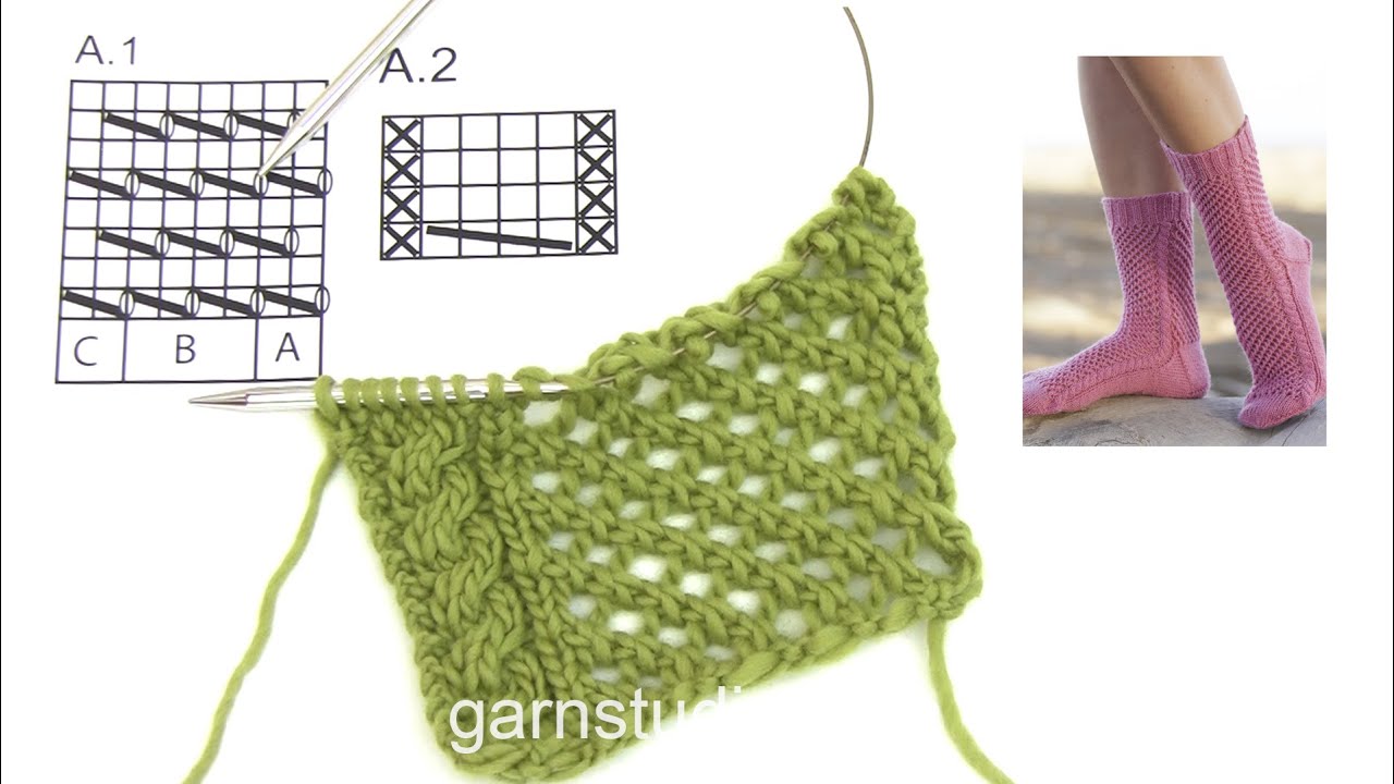How to knit A.1 and A.2 in DROPS 0-1095