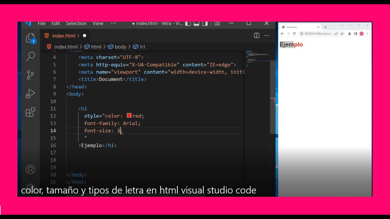 COLOR TAMAÑO y TIPOS de LETRA en HTML ACTUALIZADO | VISUAL STUDIO CODE 🍀