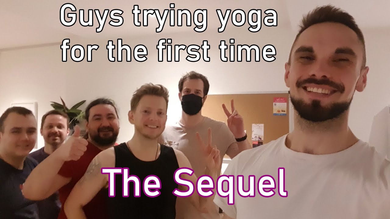 Guys doing yoga for the first time at Brussels Yoga Loft - The Sequel!