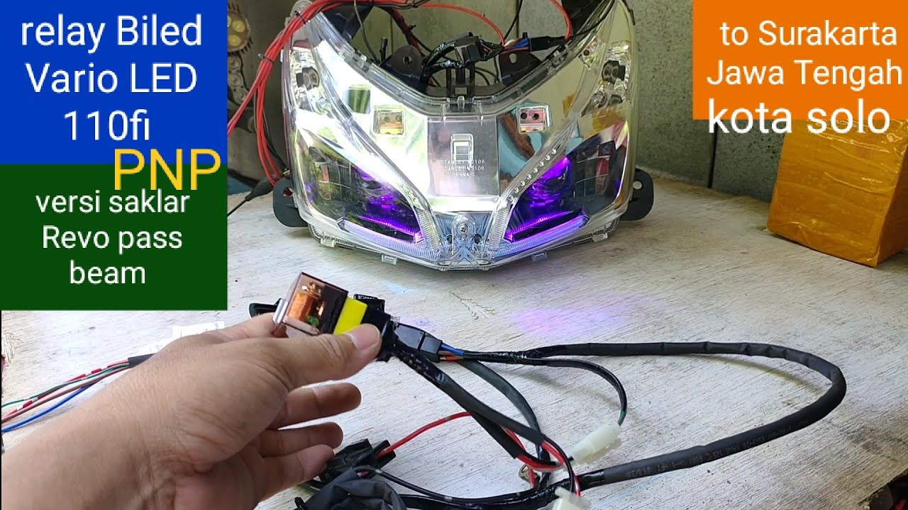 relay Biled Vario LED 110fi PNP saklar Revo pass beam soket kecil & besar sinar otomotif