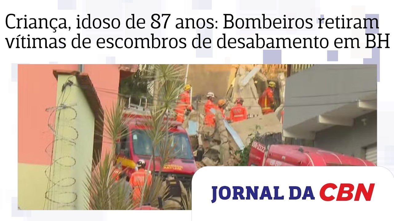 Criança de dois anos, idoso de 87: Bombeiros retiram vítimas dos escombros de desabamento em BH