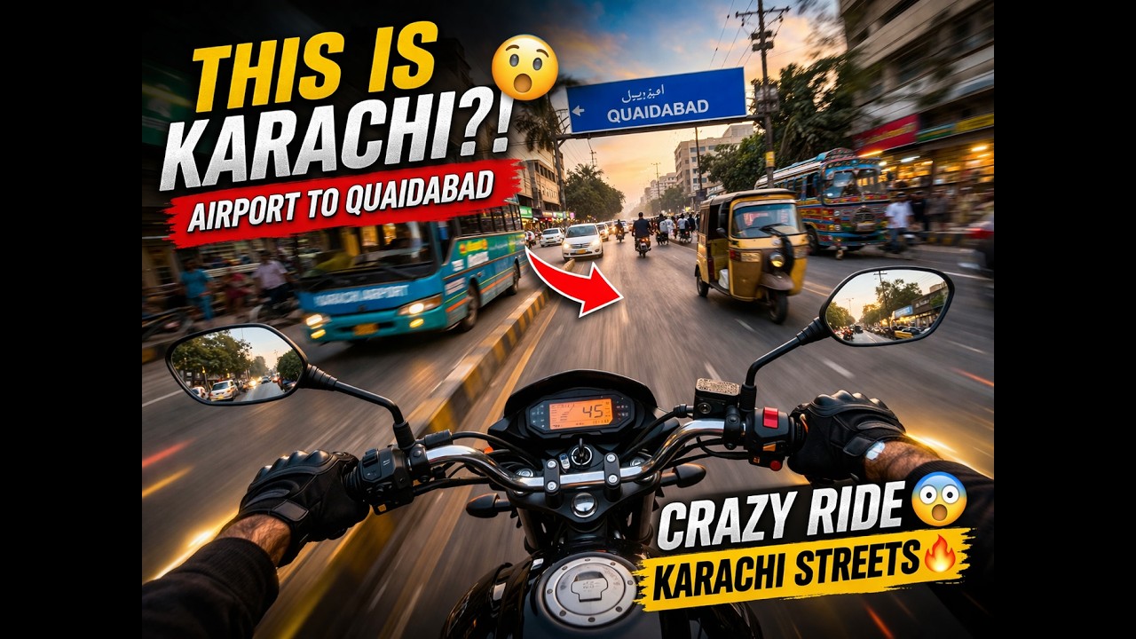 airport to Quaidabad moto velog 
