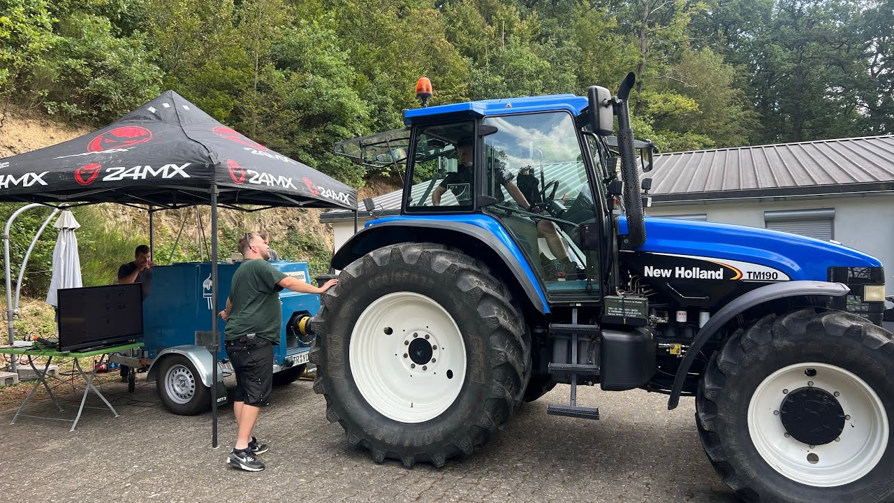 New Holland TM 190 Schlepper Zapfwellenbremse Leistungsmessung Zapfwellenleistungsprüfstand