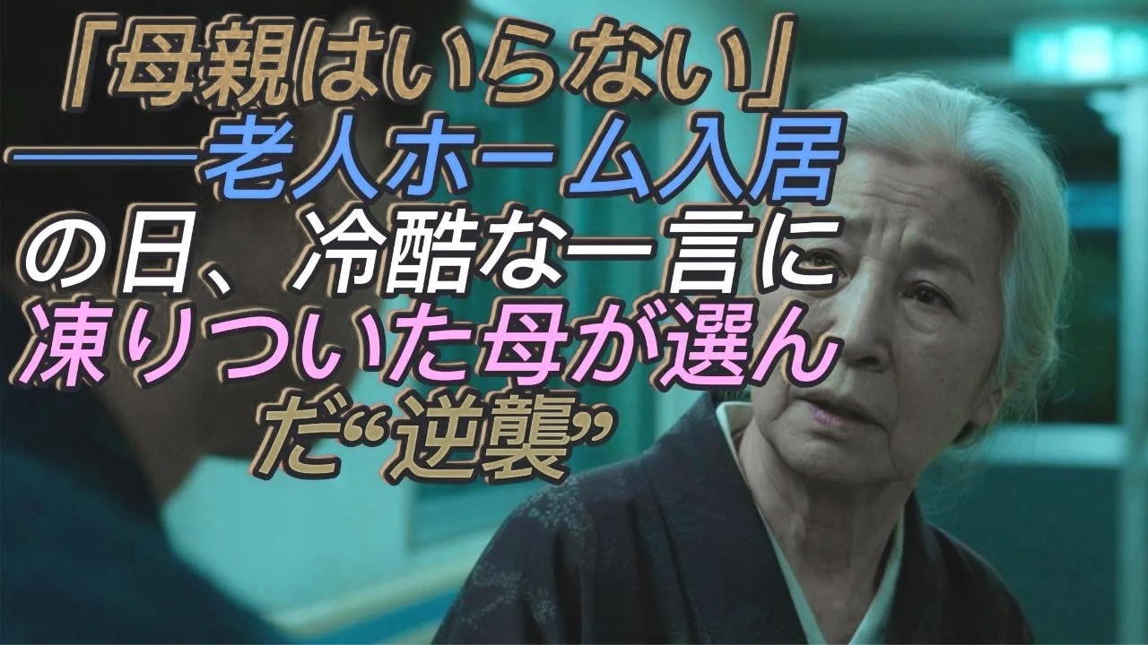 「母親はいらない」──老人ホーム入居の日、息子夫婦の冷酷な一言に凍りついた70歳母が選んだ“逆襲の結末”