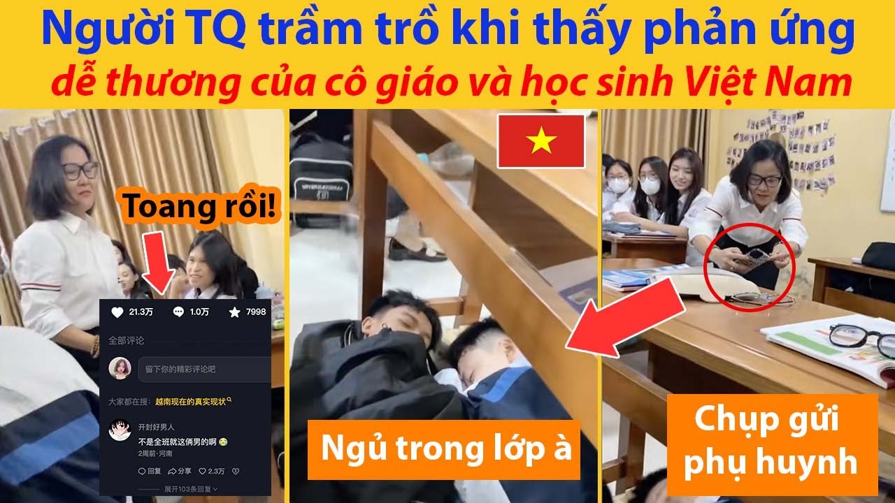 Người Trung Quốc trầm trồ khi thấy phản ứng dễ thương của cô giáo và học sinh Việt Nam