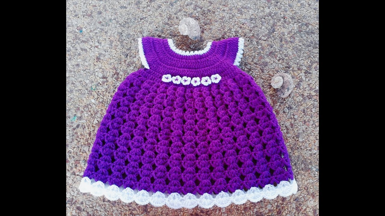 crochet dress for 3-6 month baby(sinhala)