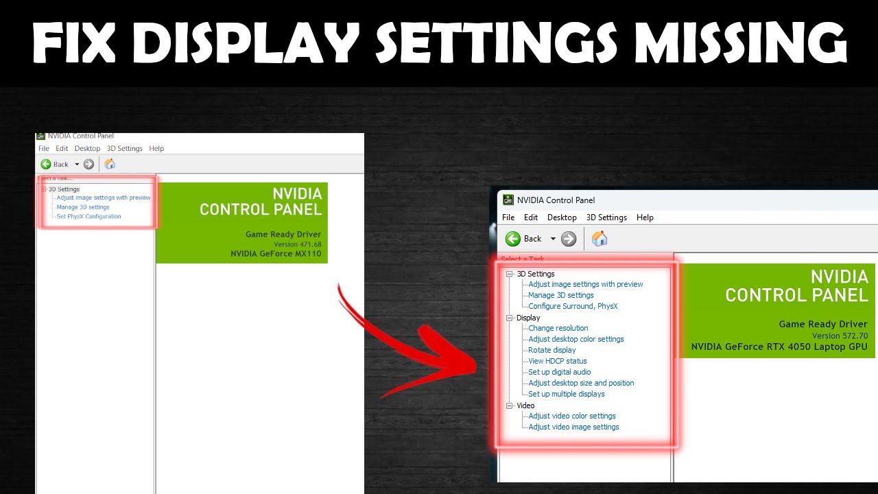 NVIDIA Control Panel Display Tab Missing | How to Fix | 100% Working