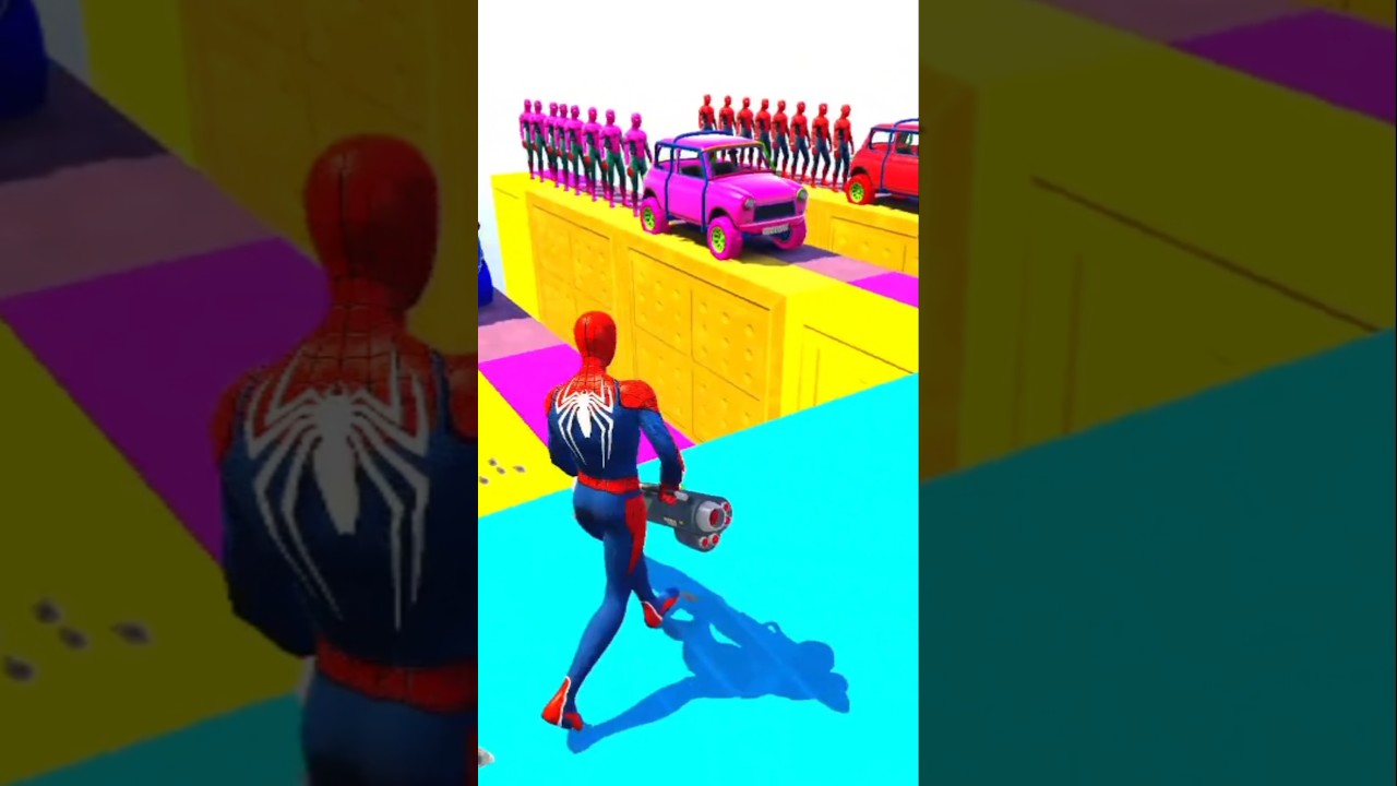 😱 GTA 5 Epic Ragdolls🤣 RED SPIDERMAN VS RED MINION VS GREEN MINIONS🤑Euphoria #shortsfeed #gaming #6