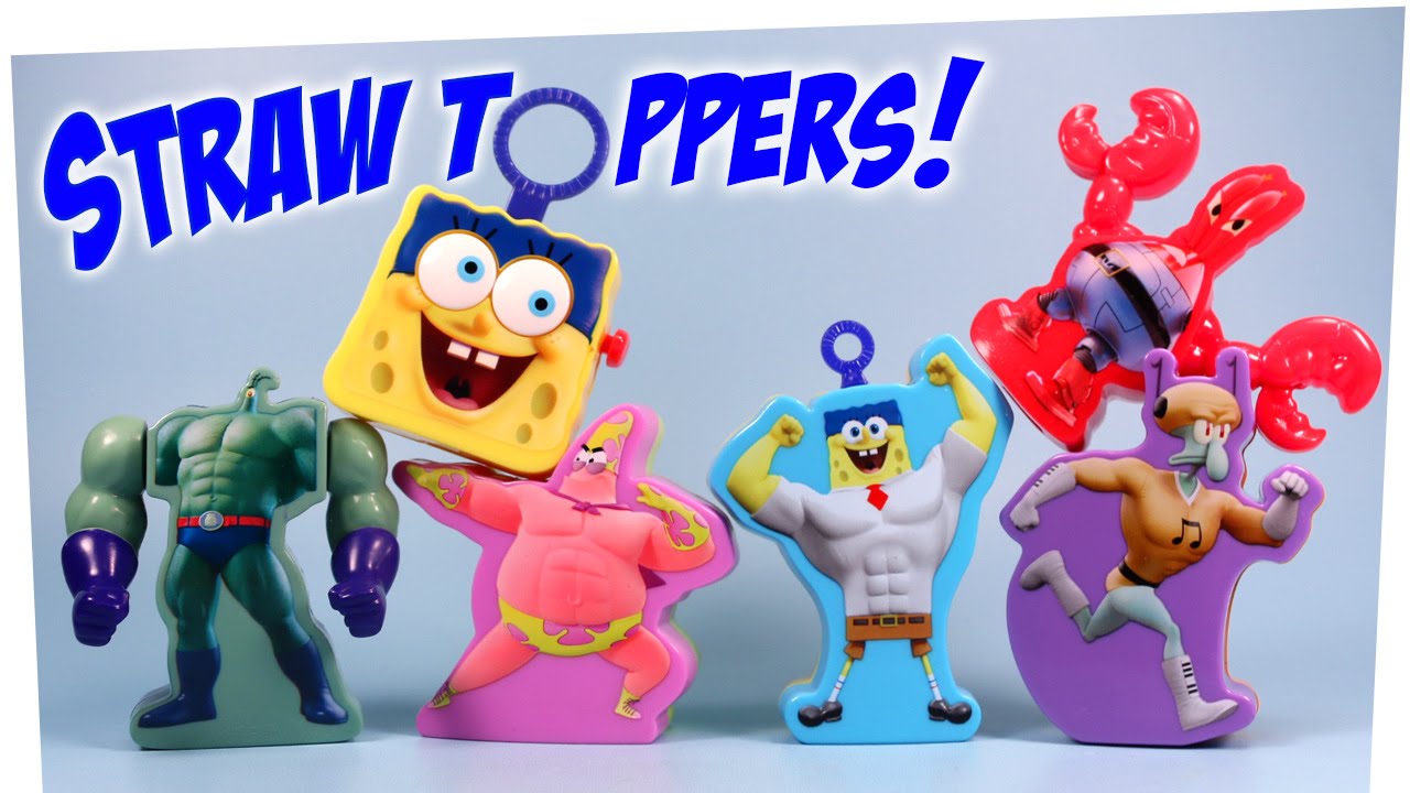 McDonalds Happy Meal SpongeBob Movie Sponge out of Water Straw Toys