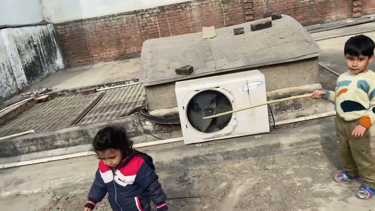 Playing on the roof