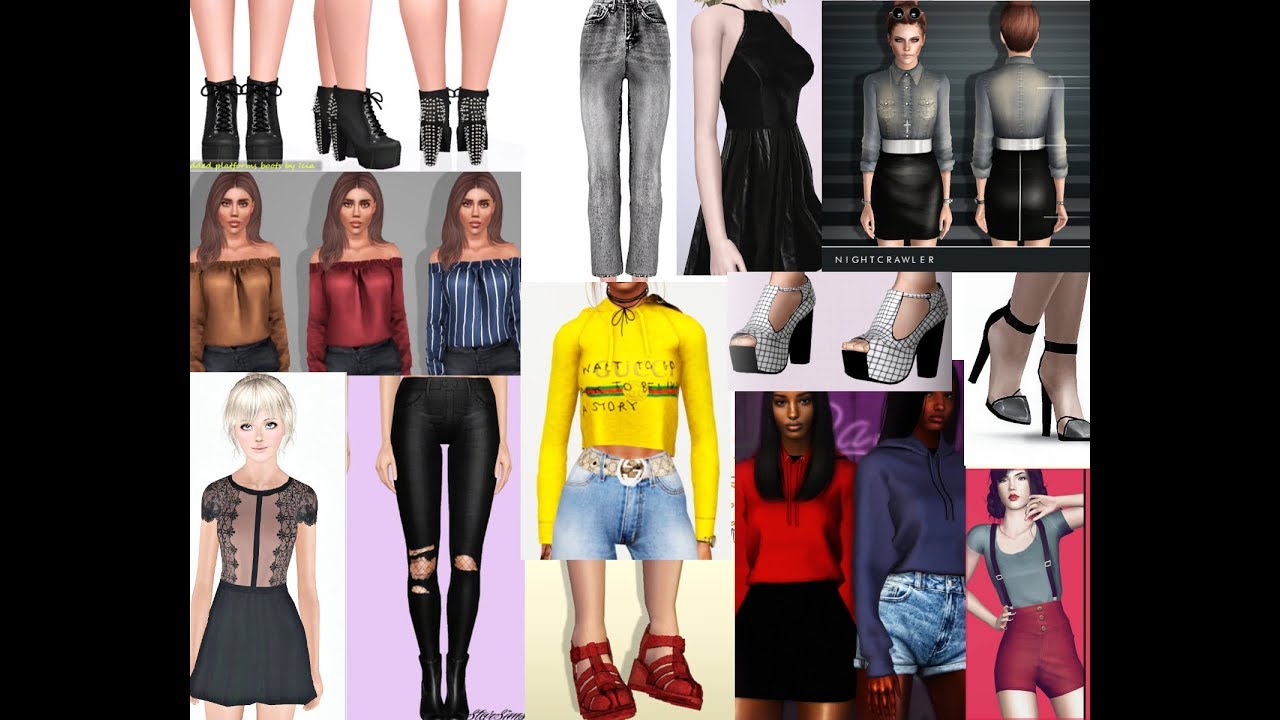 Pack n°2 de ropa y zapatos para mujer [Sims 3]