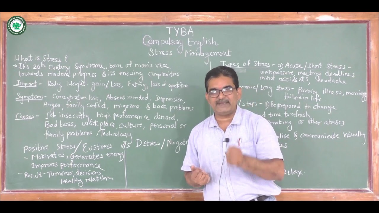 T.Y.B.A. (English) || Topic: Stress Management || By Prof. Deokar Sunil