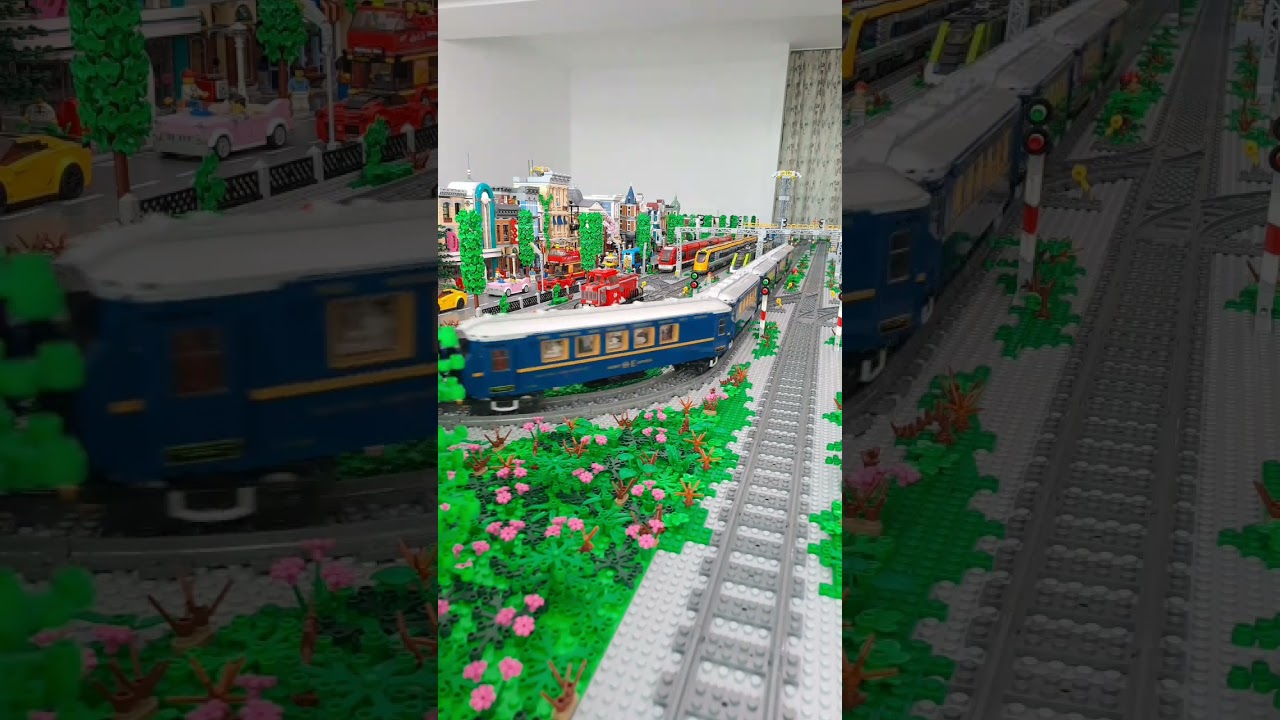 My longest Orient Express Train version in my Railyard #lego #legocity #legorailyard #legotrain