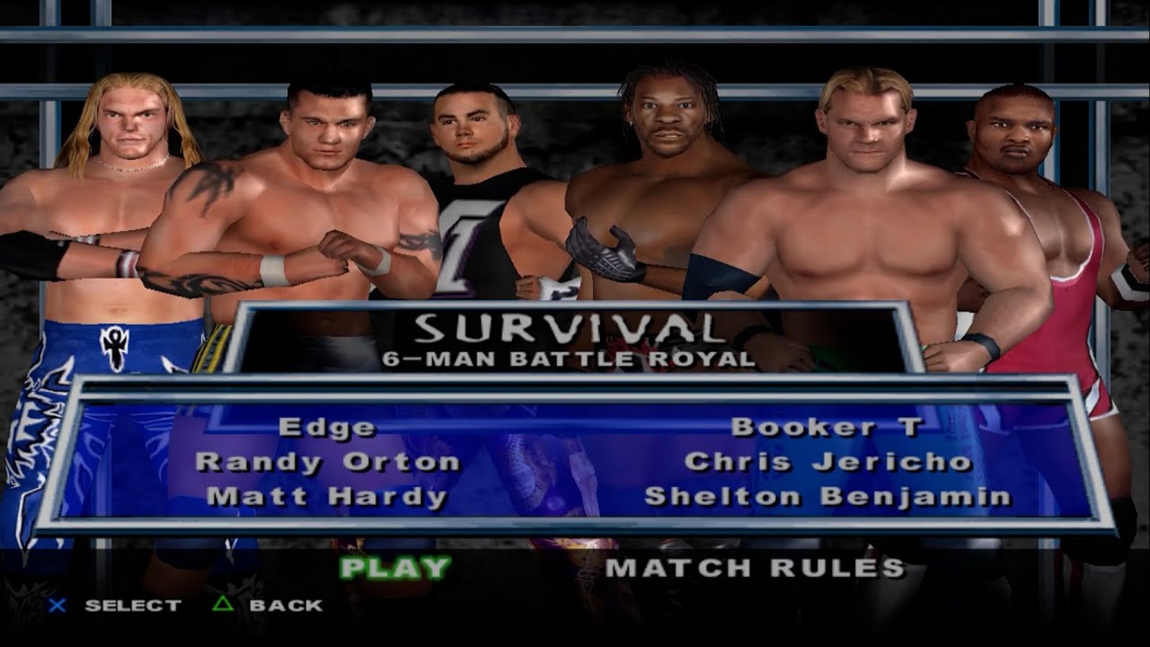 WWE SmackDown! HCTP - Edge,RandyOrton,MattHardy,BookerT,ChrisJericho,SheltonBenjamin (SURVIVAL)