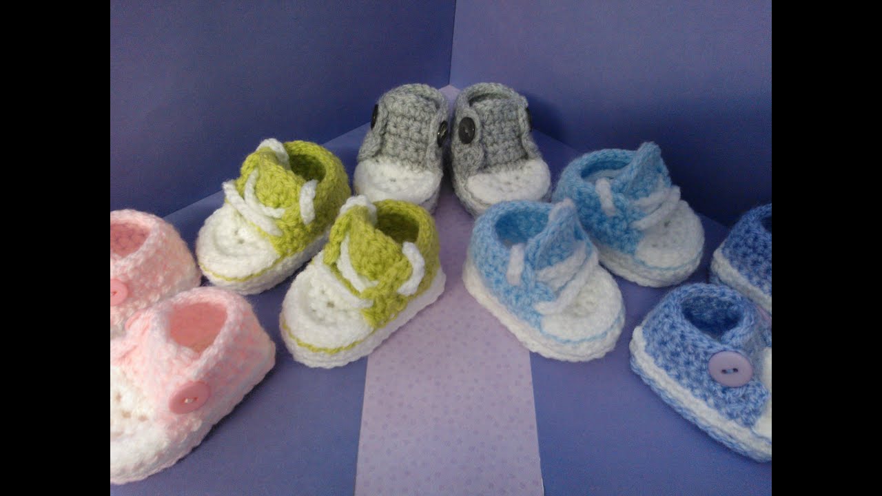part 1 How to crochet my easy petite baby converse style slippers