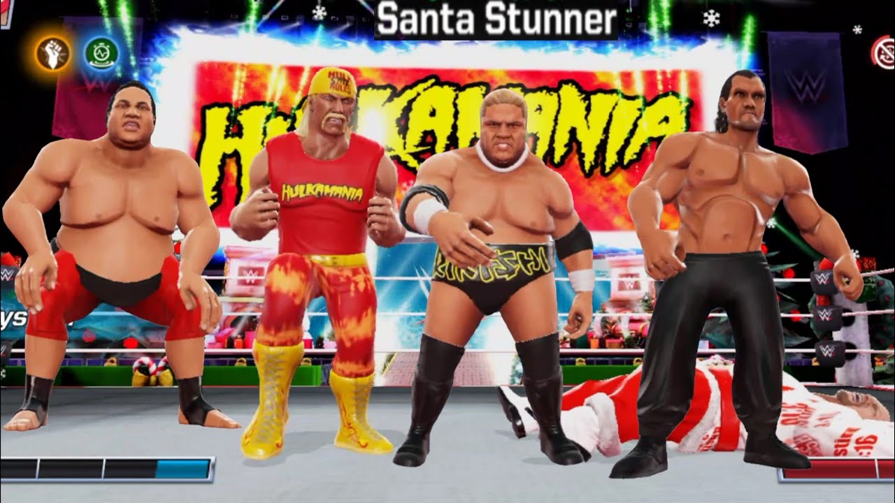 Халк Хоган 😈, Хали, Рикиши и Йокозуна играют в WWE Mayhem