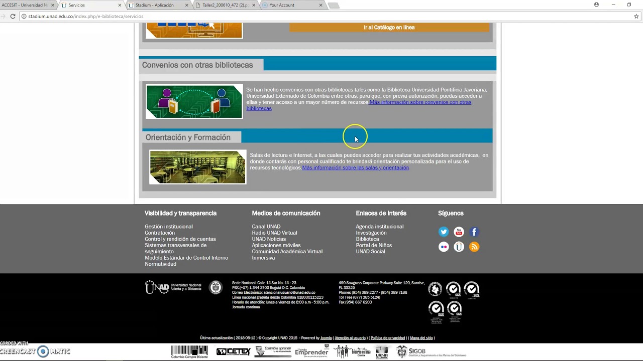 Explicaci&oacute;n de la biblioteca virtual de la UNAD.