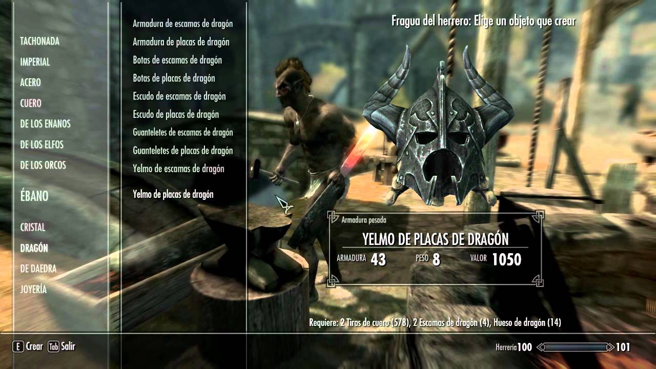 SKYRIM | Guia De Herreria | Armaduras De Dragon (Ligera & Pesada) 3/4