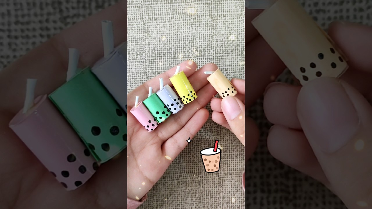 5 DIY Miniature Food Paper Crafts 🍫🍨🥤#diyminiature #papercrafts #minicrafts