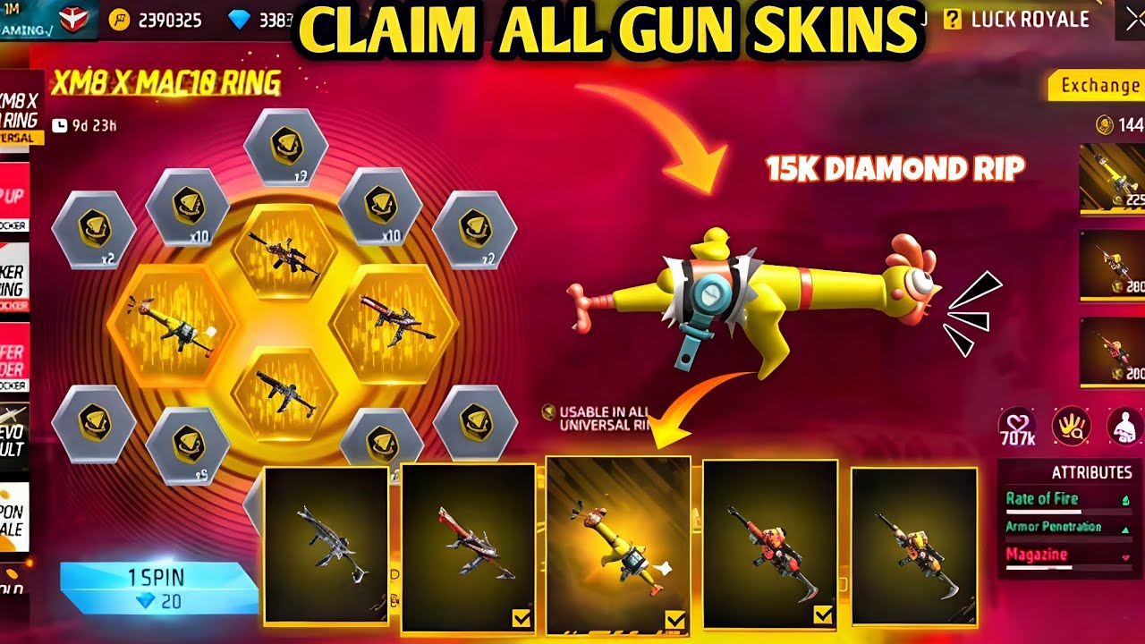 New Xm8 X Mac10 Ring Event 😍 | Claim All Gun Skin | One Spin Trick 🤯 | Free free Max Tamil 🥰