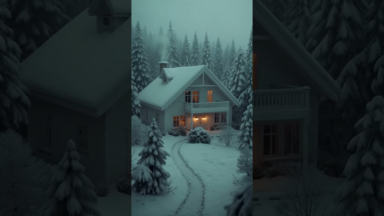 Cozy Winter, Cozy Snow Cabin Vibes in Forest