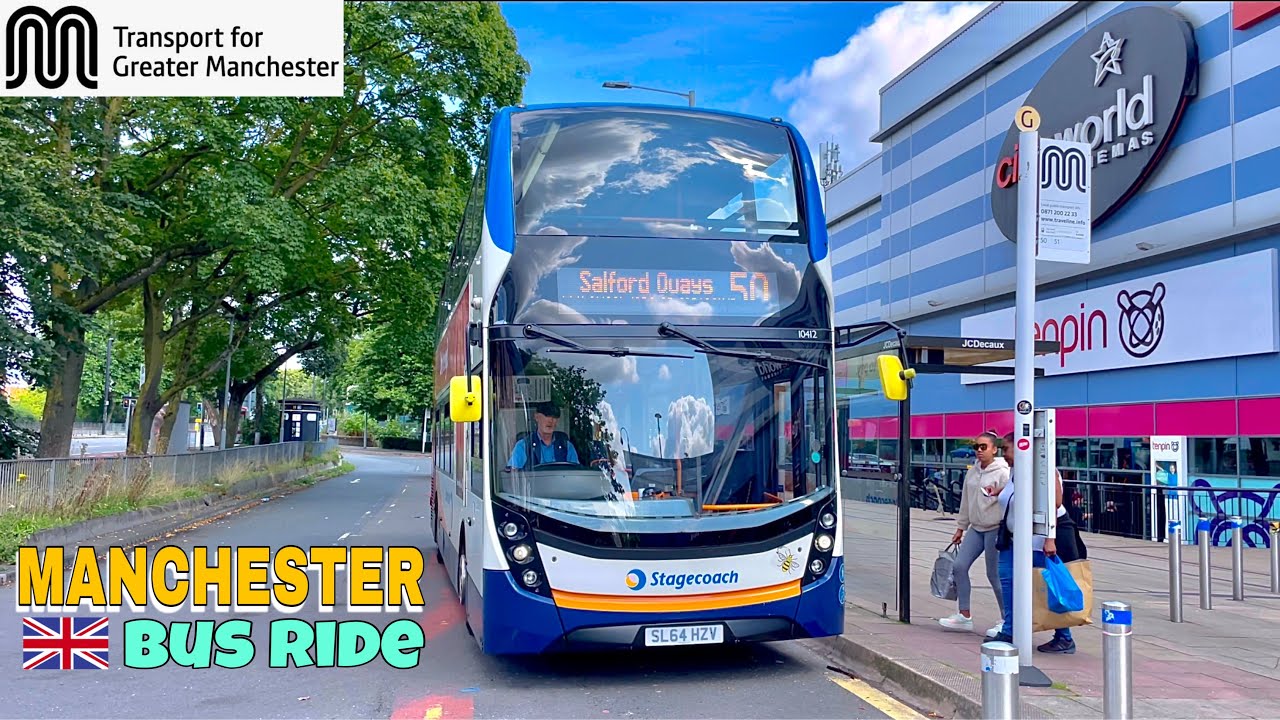 Manchester Bus Ride 🇬🇧 Route 50 - East Didsbury to MediaCityUk Salford Quays