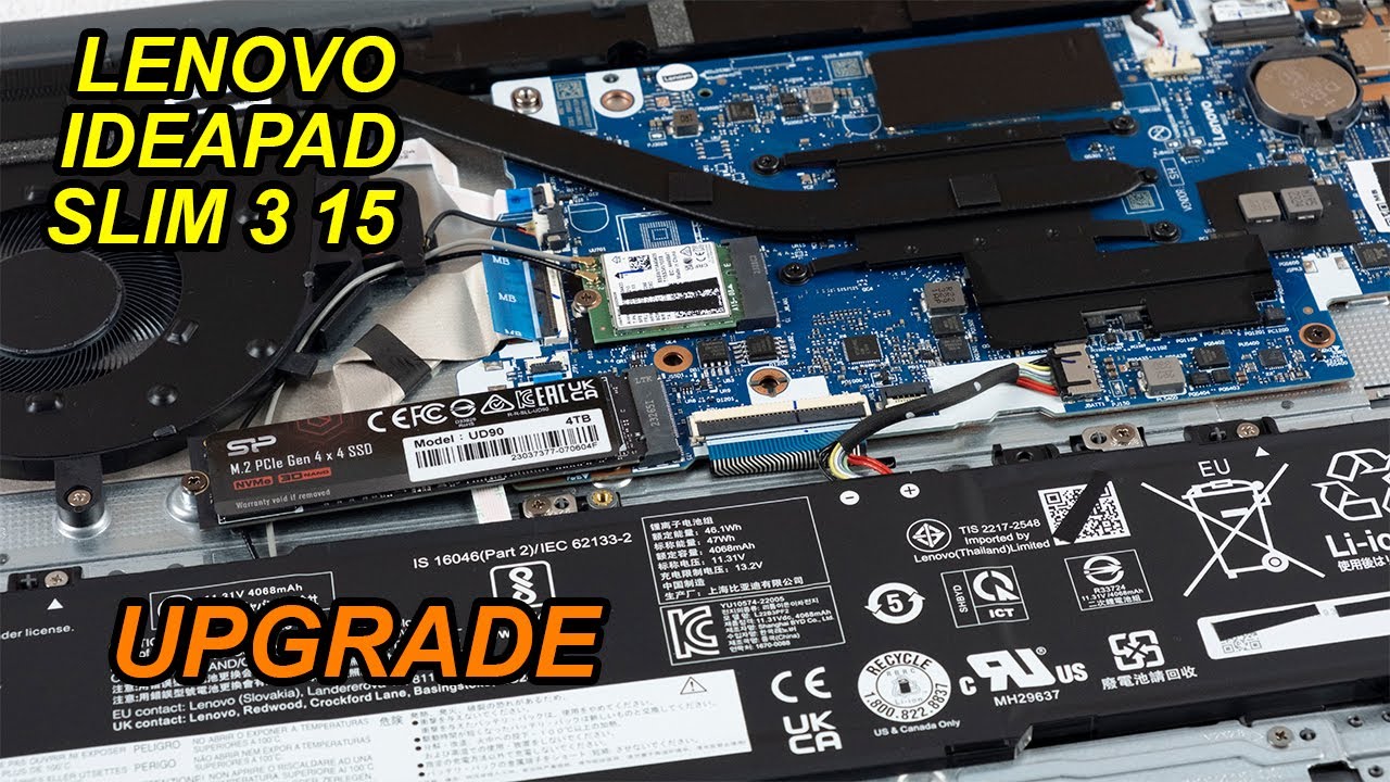 Обновление ноутбука💻Lenovo Ideapad Slim 3 15 Установка/замена SSD в M.2