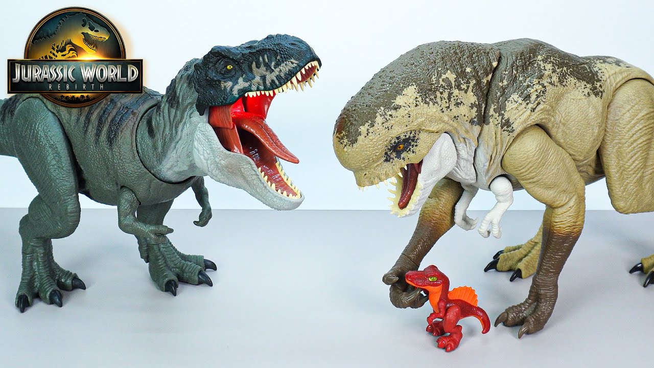 JURASSIC WORLD REBIRTH TOYS: T-REX vs DISTORTUS REX - TOYS ASMR - DINO KING TOYS 250619