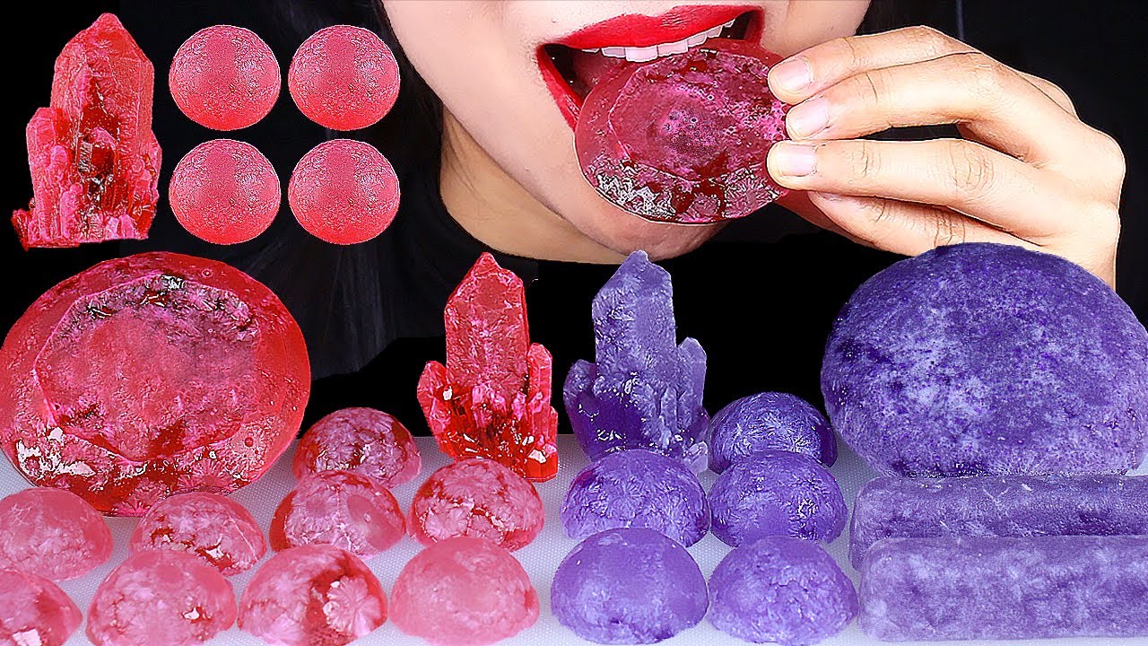 ASMR *KOHAKUTO* MUKBANG JEWELRY CANDY VIOLET PINK FOOD EATING SHOW 코하쿠토 먹방 보석젤리 보라색 핑크색 이팅사운드 먹방
