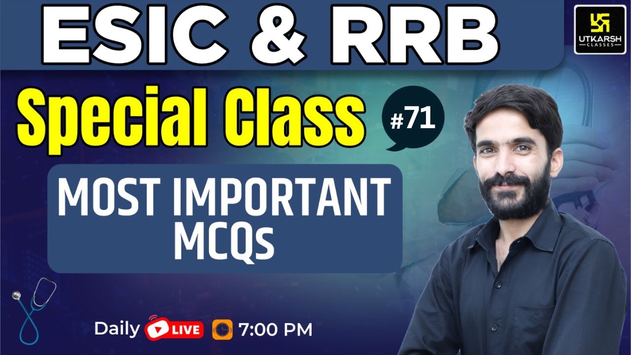 ESIC & RRB  Special class #71 | Most Important Questions | By Raju Sir
