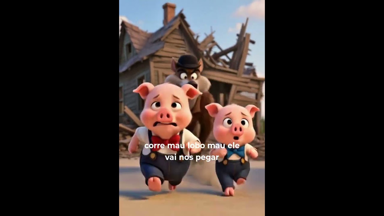 OS TRÊS PORQUINHOS E O LOBO MAU.