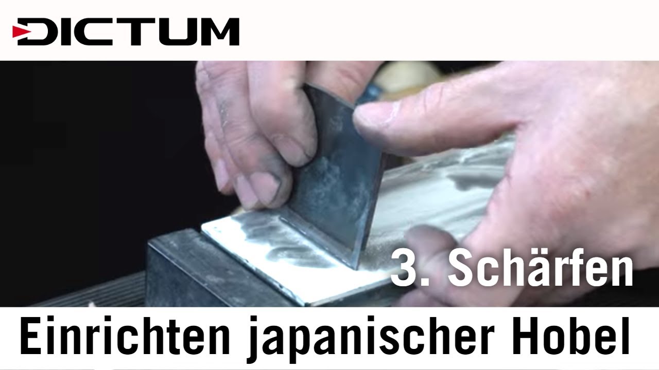 Einrichten japanischer Hobel - Teil 3: Eisen und Klappe schärfen (3/4)