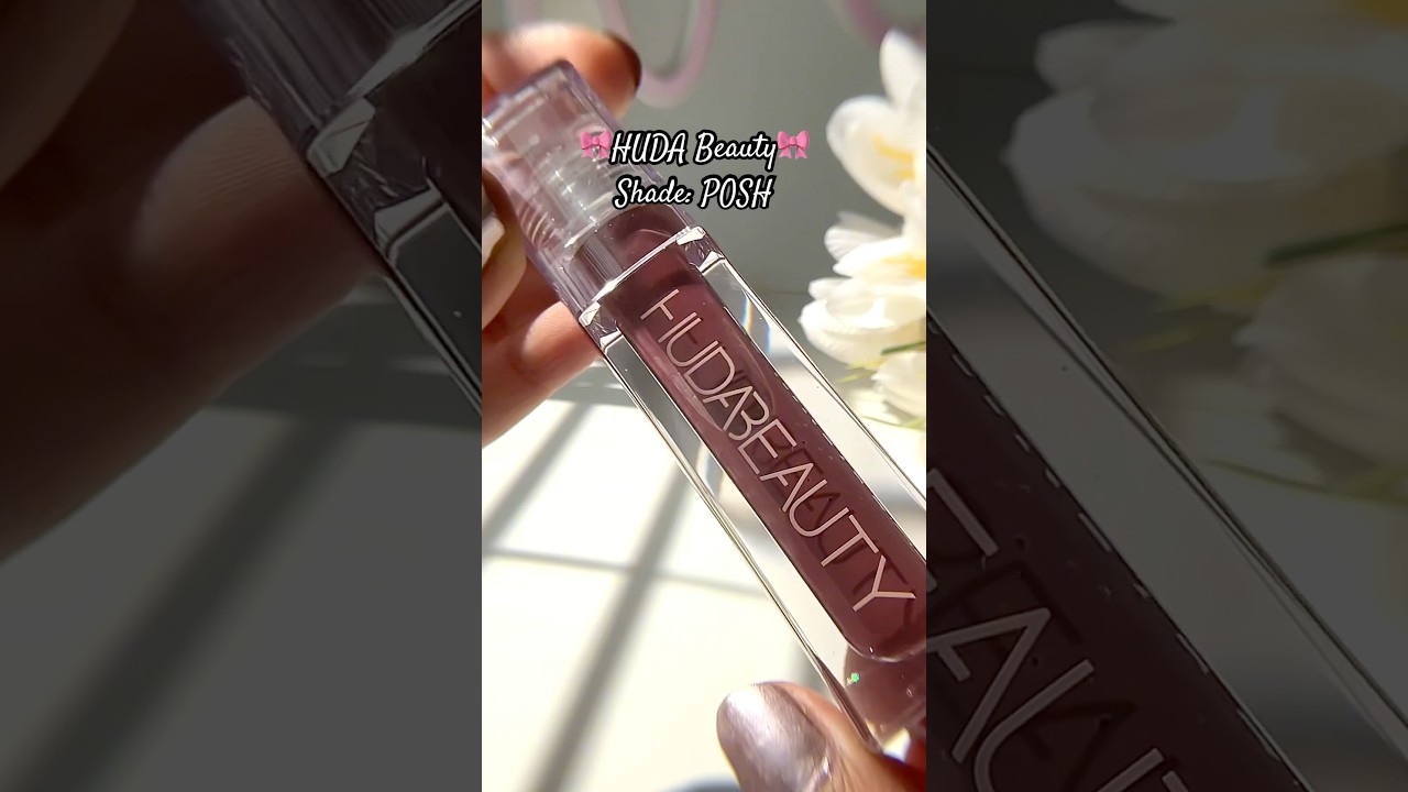 💄Huda Beauty Faux Filler Lip Gloss in Posh #makeup  #hudabeauty #fauxfilter #shortsfeed