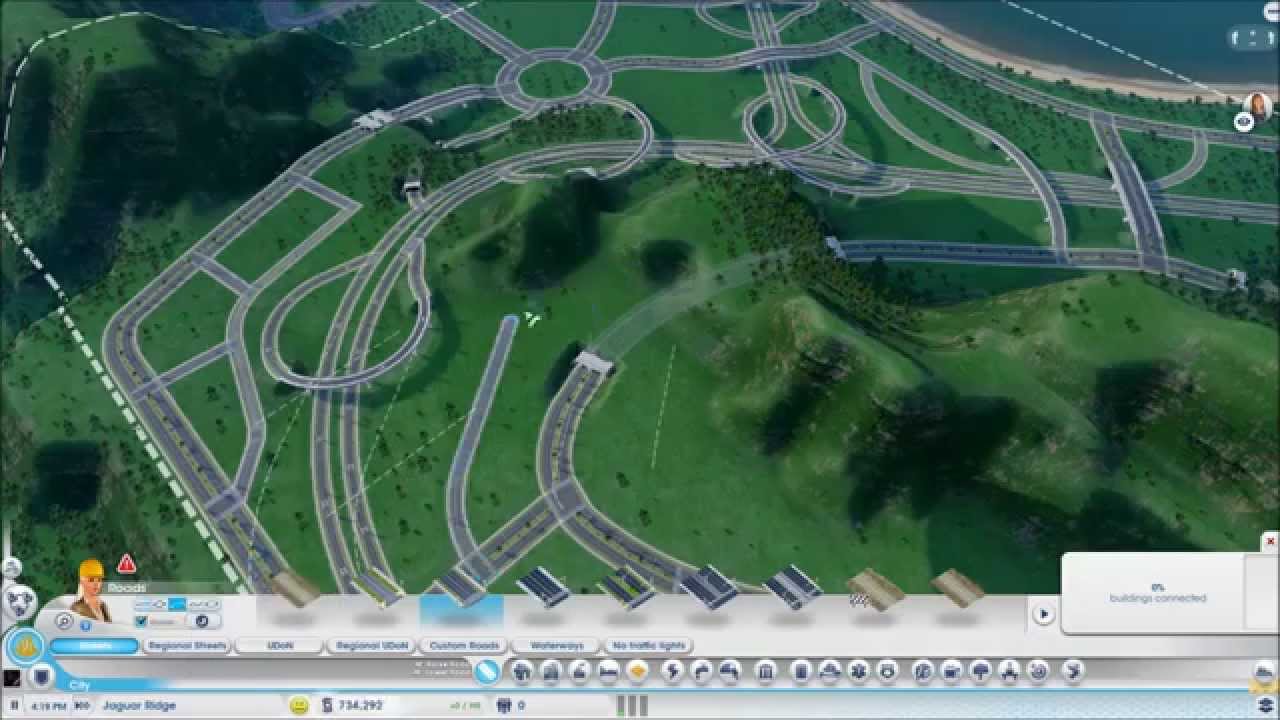 Mini In-Town Highway Speed Build (4X Speed - Sim City 2013)