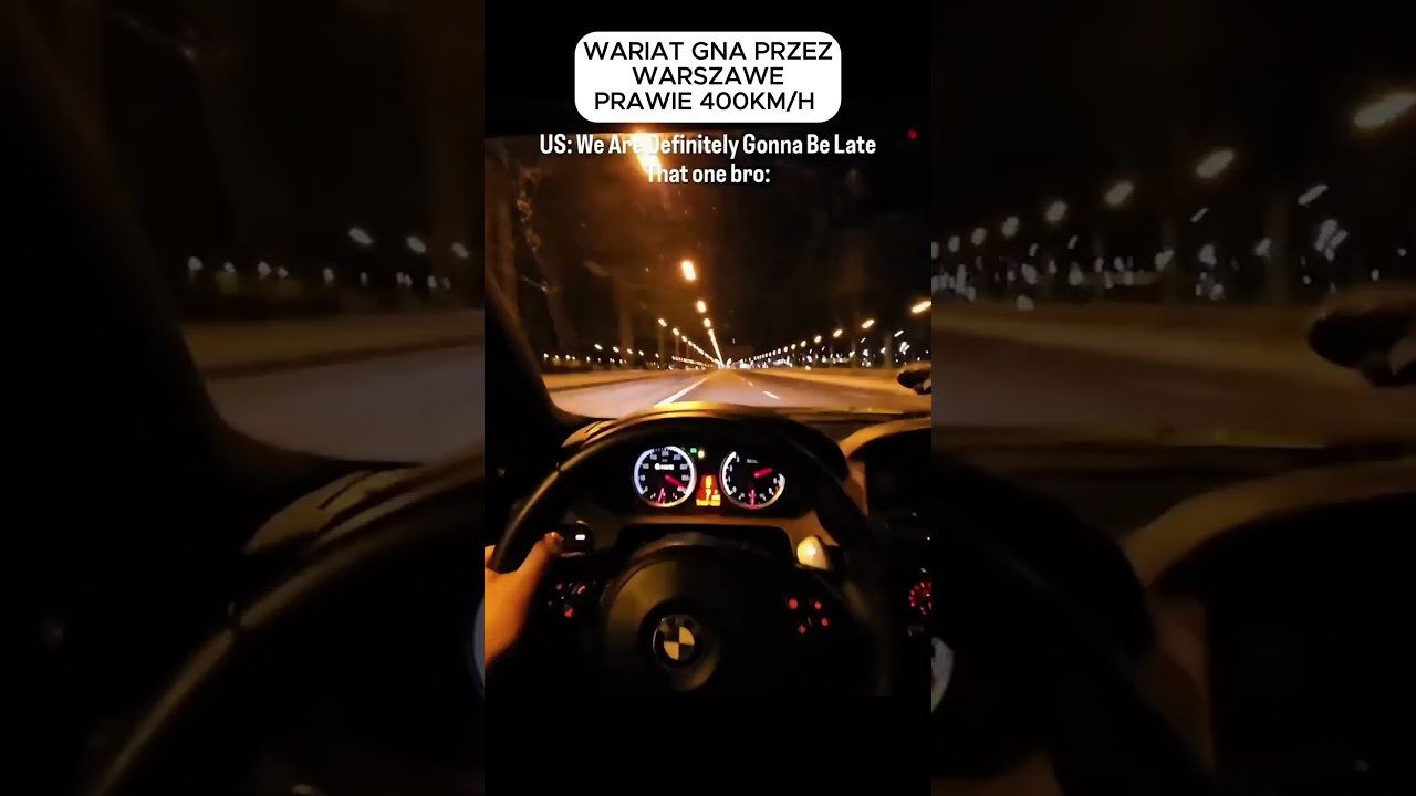 Prawie 400 km/h po ulicach Warszawy?! 😱 Szaleniec za kierownicą!