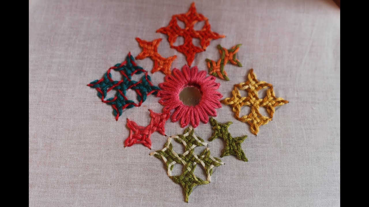 Mirror and kutch work | Hand embroidery