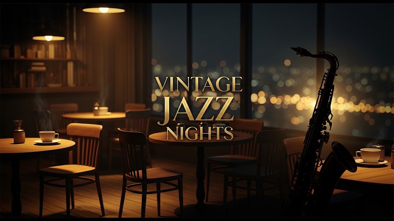 Smooth Jazz Cafe Ambience for Relaxing Night Coffee and Calm City Lights Experience Vibes 24/7