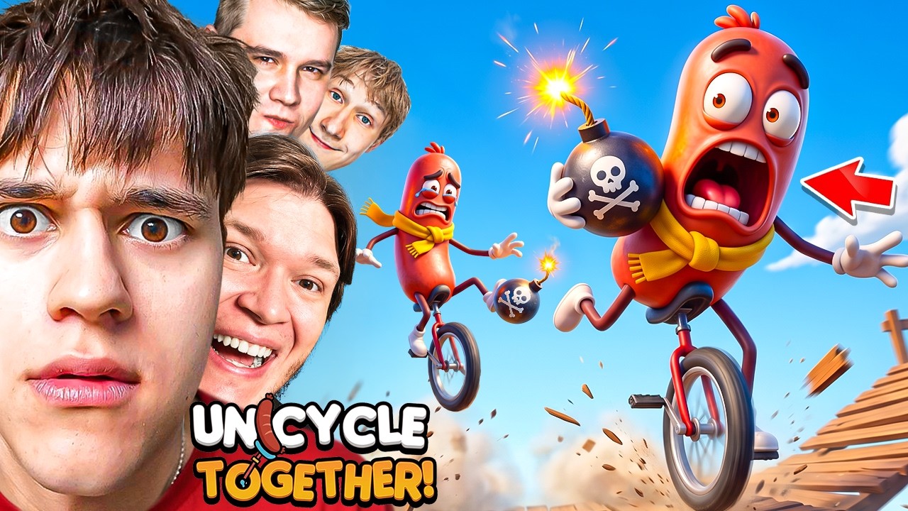 🤣МЫ СТАЛИ СОСИСКАМИ! НЕ БЕРИТЕ НАС в РОТ! УГАР в Unicycle Together