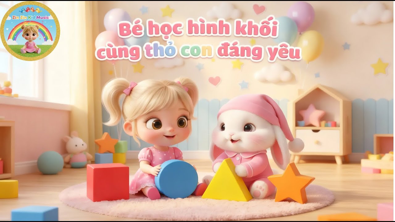Bé Học Hình Khối Vuông Tròn Tam Giác | Zin Zin & Thỏ Miu | Nhạc Thiếu Nhi Vui Nhộn
