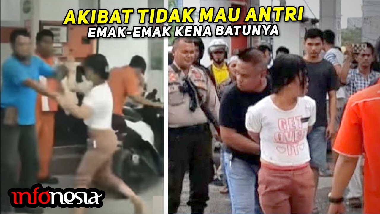KAPOK...! Aksi Emak-Emak Nekat SEROBOT ANTRIAN Kena Batunya