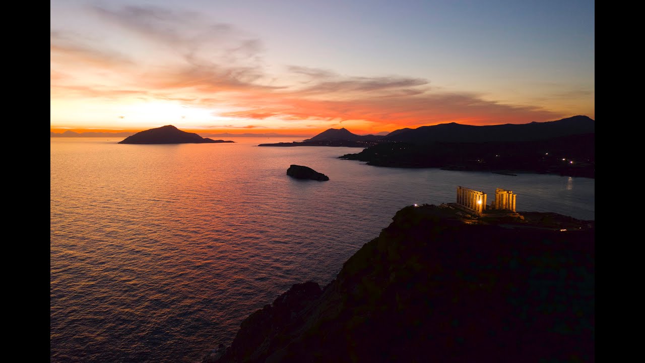 Magical Sunset at the Temple of Poseidon in Greece | 4K