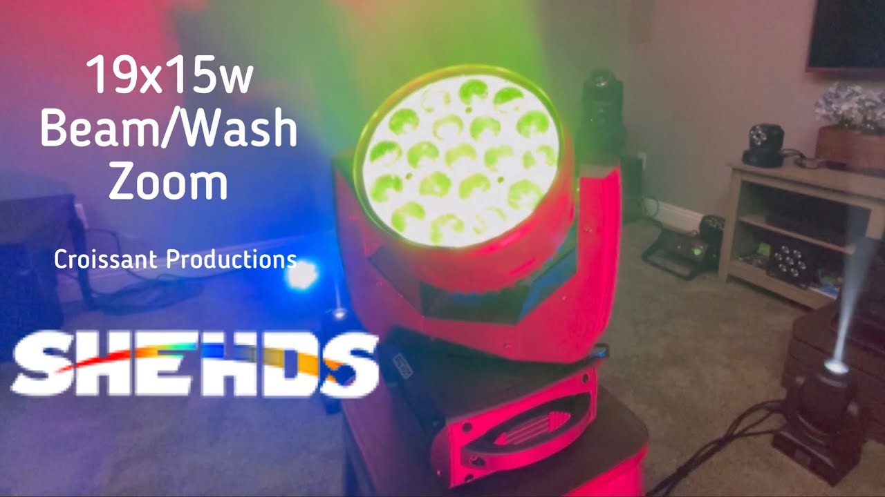 SHEHDS 19x15w RGBW Wash Moving Head | Overview & Demo