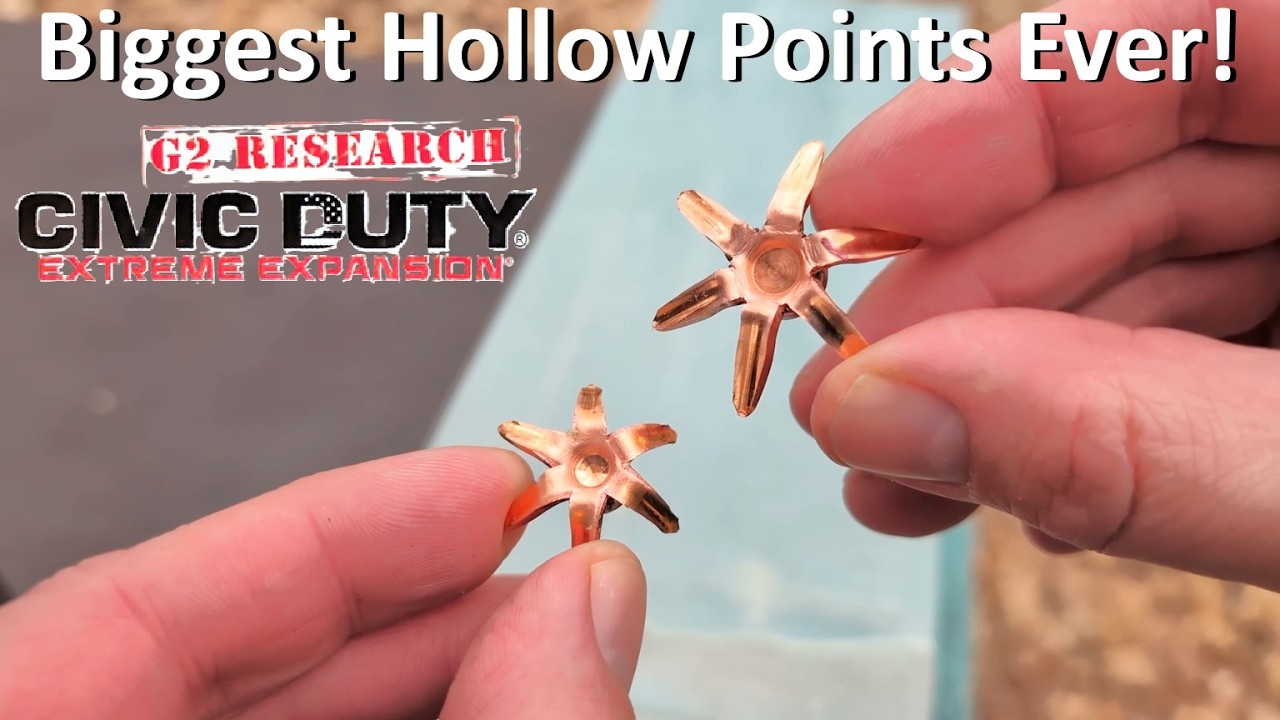 😲Самые большие пули с полой головкой в ​​истории!? G2 Research Civic Duty 9mm против .45 ACP в ко...