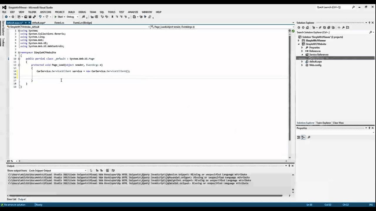 ASP net Web Application Consuming WCF Web Service