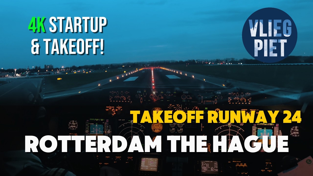 🔧 Engine Start & Takeoff from Rotterdam | Boeing 737 RWY 24 | Vliegpiet’s Flying Friday