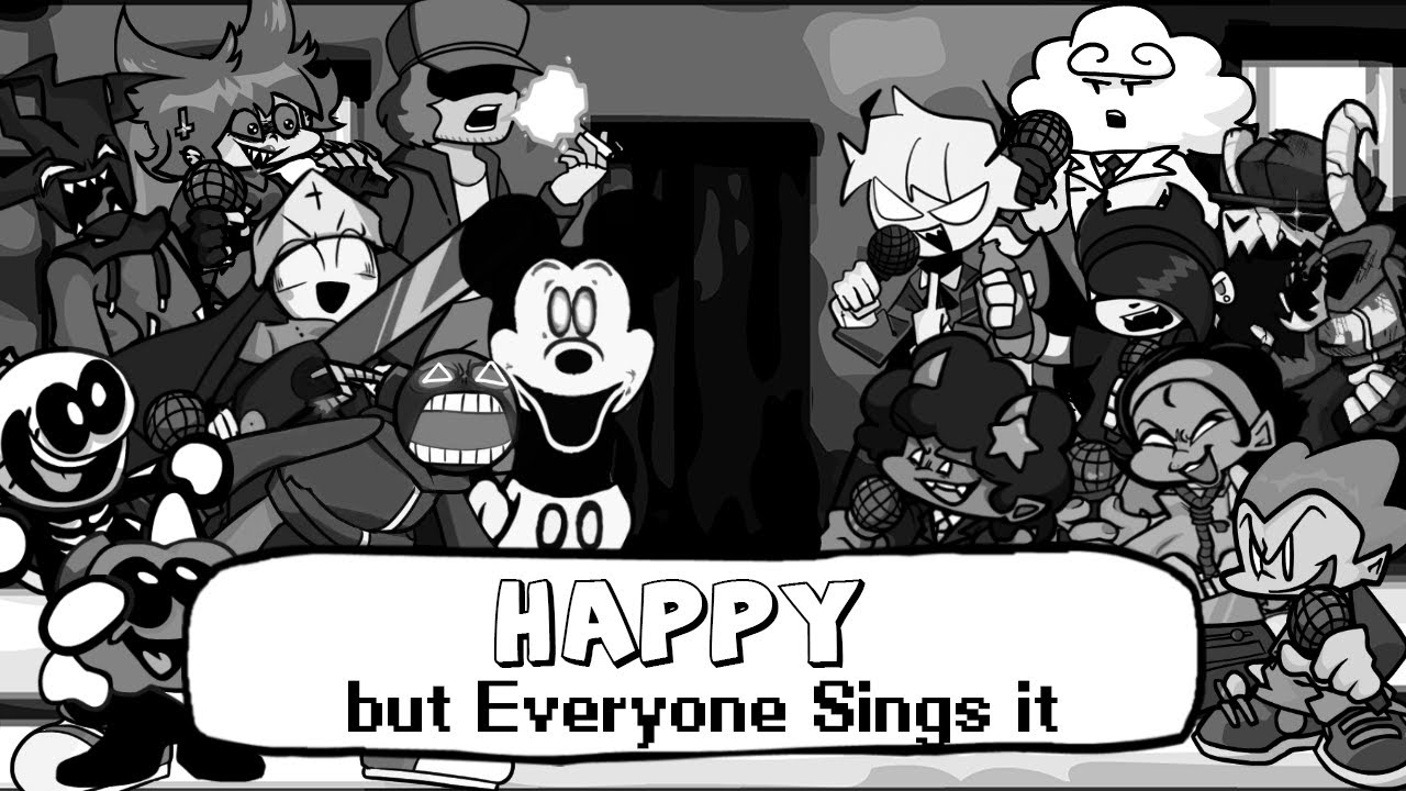 FNF HAPPY but everyone sings it - Friday Night Funkin' Cover