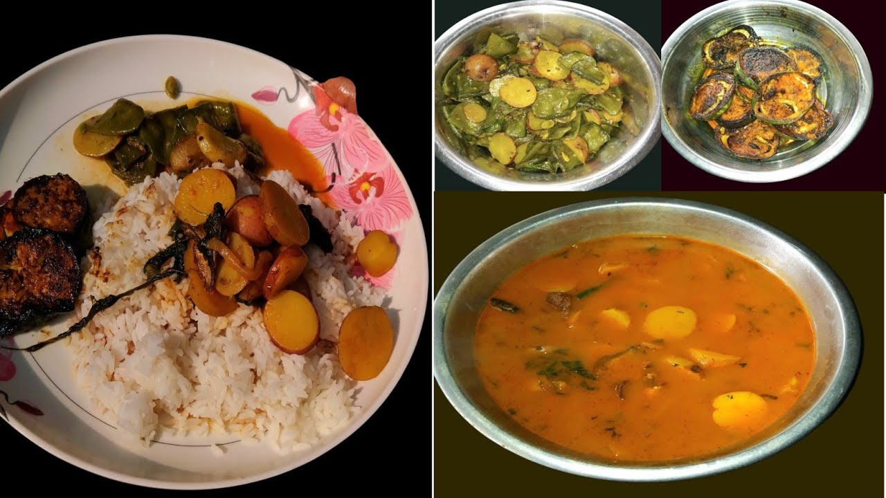 আজকে দুপুরে মাটির চুলাতে তিনটি তরকারি রান্না করলাম সঙ্গে ভাত